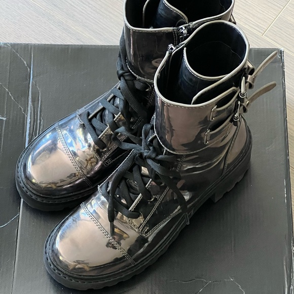 Dkny Shoes Dkny Bart Shiny Combat Boot Poshmark
